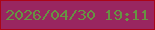 文字の大きさ：2、枠の色：ab0517、背景の色：992660、文字の色：669343 無料ブログパーツのブログ時計
