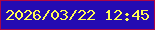 文字の大きさ：1、枠の色：ab0646、背景の色：240bb2、文字の色：fffd53 無料ブログパーツのブログ時計