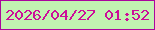 文字の大きさ：1、枠の色：ab069d、背景の色：c1f3b1、文字の色：cc0d99 無料ブログパーツのブログ時計