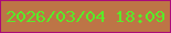 文字の大きさ：3、枠の色：ab0a7a、背景の色：bd7546、文字の色：59eb28 無料ブログパーツのブログ時計