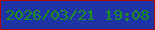 文字の大きさ：1、枠の色：ab0b07、背景の色：1f33a5、文字の色：1d911c 無料ブログパーツのブログ時計