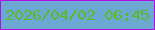 文字の大きさ：2、枠の色：ab11e5、背景の色：6ca8d2、文字の色：5db927 無料ブログパーツのブログ時計