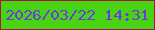 文字の大きさ：3、枠の色：ab1345、背景の色：49d413、文字の色：6c39e4 無料ブログパーツのブログ時計