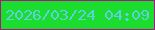 文字の大きさ：4、枠の色：ab138b、背景の色：1bdd2d、文字の色：60cfde 無料ブログパーツのブログ時計