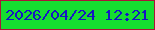 文字の大きさ：5、枠の色：ab1438、背景の色：16de30、文字の色：1616c4 無料ブログパーツのブログ時計