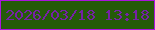 文字の大きさ：2、枠の色：ab14de、背景の色：255b09、文字の色：7621a6 無料ブログパーツのブログ時計
