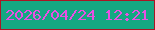文字の大きさ：2、枠の色：ab1524、背景の色：15a882、文字の色：eb50e3 無料ブログパーツのブログ時計