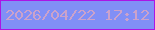 文字の大きさ：4、枠の色：ab15e5、背景の色：818ff6、文字の色：cba2cb 無料ブログパーツのブログ時計