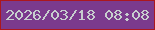 文字の大きさ：1、枠の色：ab171e、背景の色：7b3a8d、文字の色：c7cece 無料ブログパーツのブログ時計