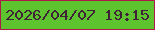 文字の大きさ：5、枠の色：ab1849、背景の色：5dc32e、文字の色：3f2236 無料ブログパーツのブログ時計