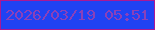 文字の大きさ：3、枠の色：ab1895、背景の色：2042f3、文字の色：8b40b9 無料ブログパーツのブログ時計
