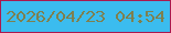 文字の大きさ：1、枠の色：ab194e、背景の色：3bbcef、文字の色：7e804f 無料ブログパーツのブログ時計