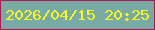 文字の大きさ：5、枠の色：ab194e、背景の色：78aba6、文字の色：f9fa1b 無料ブログパーツのブログ時計
