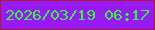 文字の大きさ：1、枠の色：ab1a30、背景の色：9719f3、文字の色：38f43c 無料ブログパーツのブログ時計