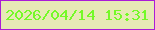 文字の大きさ：5、枠の色：ab1cd7、背景の色：e7e9b6、文字の色：75f928 無料ブログパーツのブログ時計