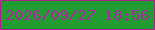 文字の大きさ：2、枠の色：ab1d89、背景の色：209c30、文字の色：ab2aa0 無料ブログパーツのブログ時計