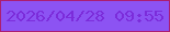 文字の大きさ：3、枠の色：ab1e71、背景の色：8c53f3、文字の色：7b2cda 無料ブログパーツのブログ時計