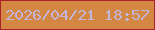 文字の大きさ：5、枠の色：ab222b、背景の色：d48742、文字の色：c3b5da 無料ブログパーツのブログ時計