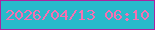 文字の大きさ：1、枠の色：ab23a0、背景の色：28bacb、文字の色：f470b1 無料ブログパーツのブログ時計
