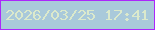 文字の大きさ：5、枠の色：ab26fb、背景の色：a9c9da、文字の色：dbe9cc 無料ブログパーツのブログ時計
