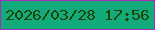 文字の大きさ：2、枠の色：ab2bbc、背景の色：13ab7b、文字の色：1c4406 無料ブログパーツのブログ時計