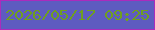 文字の大きさ：2、枠の色：ab2bbc、背景の色：5e5bc0、文字の色：6f9f1f 無料ブログパーツのブログ時計