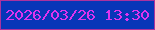 文字の大きさ：4、枠の色：ab329e、背景の色：0736b8、文字の色：dc34ee 無料ブログパーツのブログ時計