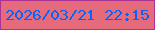 文字の大きさ：5、枠の色：ab3394、背景の色：e56b7c、文字の色：0963f9 無料ブログパーツのブログ時計