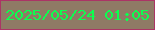 文字の大きさ：4、枠の色：ab3465、背景の色：8f7a65、文字の色：0bff4f 無料ブログパーツのブログ時計