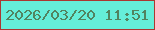 文字の大きさ：2、枠の色：ab3731、背景の色：65eed9、文字の色：518460 無料ブログパーツのブログ時計