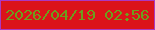 文字の大きさ：2、枠の色：ab38c1、背景の色：db131a、文字の色：6c9e1d 無料ブログパーツのブログ時計