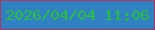 文字の大きさ：3、枠の色：ab395f、背景の色：2f81c2、文字の色：2bbf40 無料ブログパーツのブログ時計