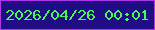 文字の大きさ：5、枠の色：ab39ea、背景の色：200d85、文字の色：48f859 無料ブログパーツのブログ時計