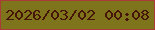 文字の大きさ：2、枠の色：ab3b38、背景の色：7d741b、文字の色：461508 無料ブログパーツのブログ時計