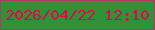 文字の大きさ：2、枠の色：ab3b63、背景の色：329039、文字の色：d30e45 無料ブログパーツのブログ時計