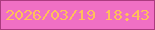 文字の大きさ：1、枠の色：ab3b7f、背景の色：f070c4、文字の色：ffc05a 無料ブログパーツのブログ時計