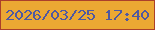 文字の大きさ：3、枠の色：ab3f2a、背景の色：eba833、文字の色：4e58a2 無料ブログパーツのブログ時計