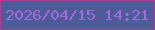 文字の大きさ：4、枠の色：ab418d、背景の色：4f5b98、文字の色：a46bdd 無料ブログパーツのブログ時計