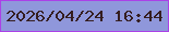 文字の大きさ：2、枠の色：ab41e7、背景の色：8f97db、文字の色：351e21 無料ブログパーツのブログ時計
