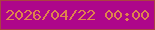 文字の大きさ：2、枠の色：ab4241、背景の色：ae068a、文字の色：df834d 無料ブログパーツのブログ時計