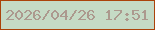 文字の大きさ：5、枠の色：ab430a、背景の色：c5dac5、文字の色：ac998e 無料ブログパーツのブログ時計