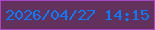 文字の大きさ：5、枠の色：ab43c6、背景の色：62315c、文字の色：097cfc 無料ブログパーツのブログ時計