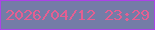 文字の大きさ：2、枠の色：ab43e7、背景の色：747ca7、文字の色：e45f92 無料ブログパーツのブログ時計
