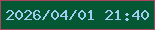 文字の大きさ：3、枠の色：ab4461、背景の色：045834、文字の色：a0cef1 無料ブログパーツのブログ時計