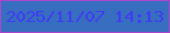 文字の大きさ：2、枠の色：ab45cc、背景の色：376ebf、文字の色：403af2 無料ブログパーツのブログ時計