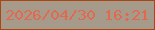 文字の大きさ：1、枠の色：ab4613、背景の色：a69b8a、文字の色：e3694e 無料ブログパーツのブログ時計
