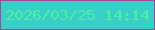 文字の大きさ：4、枠の色：ab4691、背景の色：37cfc8、文字の色：53eea2 無料ブログパーツのブログ時計