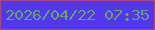 文字の大きさ：4、枠の色：ab487b、背景の色：5138ee、文字の色：6ca365 無料ブログパーツのブログ時計