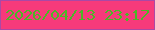 文字の大きさ：1、枠の色：ab48a6、背景の色：f73a7b、文字の色：4cb727 無料ブログパーツのブログ時計