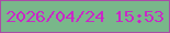 文字の大きさ：1、枠の色：ab4ba6、背景の色：79b78a、文字の色：c829c6 無料ブログパーツのブログ時計